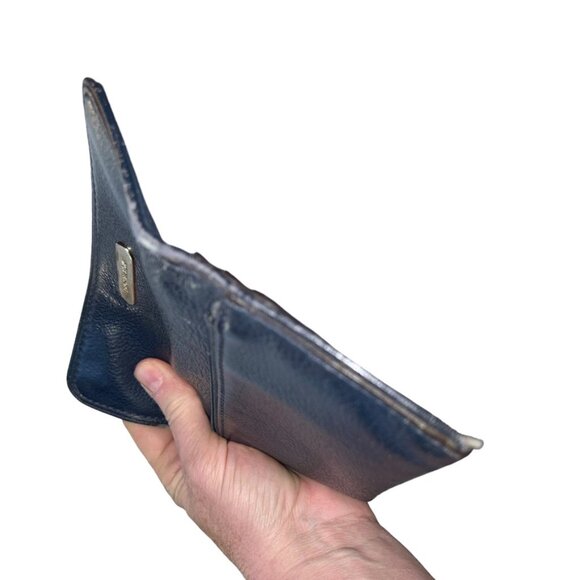 michael kors blue leather bifold checkbook wallet - Picture 4 of 6